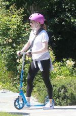 AMY ADAMS Riding a Scooter Out in Studio City 04/01/2017
