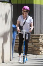 AMY ADAMS Riding a Scooter Out in Studio City 04/01/2017