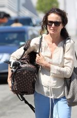 ANDIE MACDOWELL Out with Her Dog in Los Angeles 04/04/2017