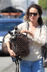 ANDIE MACDOWELL Out with Her Dog in Los Angeles 04/04/2017