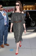 ANNE HATHAWAY Arrives at Watch What Happens Live in New York 04/18/2017