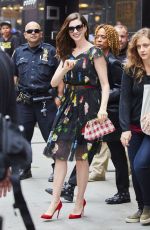 ANNE HATHAWAY Out and About in New York 04/17/2017