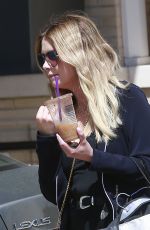 ASHLEY BENSON Leaves Barneys in Beverly Hills 04/14/2017
