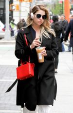 ASHLEY BENSON Leaves Starbucks in New York 04/19/2017