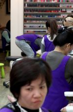 ASHLEY GREENE at a Nail Salon in Beverly Hills 04/12/2017