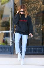 ASHLEY TISDALE Leave Barneys in Los Angeles 03/31/2017
