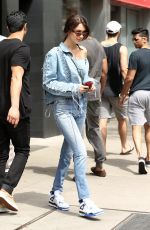 BELLA HADID in Jeans Leaves Her Apartment in New York 04/29/2017