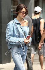 BELLA HADID in Jeans Leaves Her Apartment in New York 04/29/2017