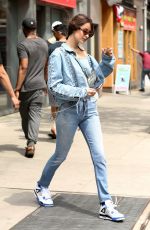 BELLA HADID in Jeans Leaves Her Apartment in New York 04/29/2017