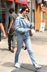 BELLA HADID in Jeans Leaves Her Apartment in New York 04/29/2017