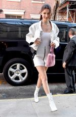 BELLA HADID in Short Skirt Out in New York 04/05/2017