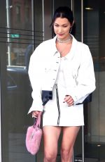 BELLA HADID in Short Skirt Out in New York 04/05/2017