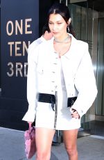 BELLA HADID in Short Skirt Out in New York 04/05/2017