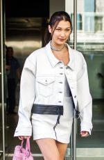 BELLA HADID in Short Skirt Out in New York 04/05/2017