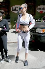 BELLA HADID in Tights Out in New York 04/08/2017