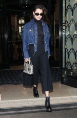 BELLA HADID Out and About in Paris 04/21/2017