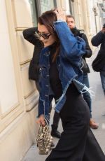 BELLA HADID Out and About in Paris 04/21/2017