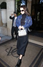 BELLA HADID Out and About in Paris 04/21/2017