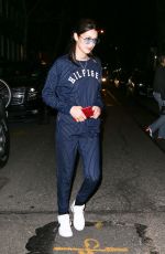 BELLA HADID Out for Dinner in New York 0405/2017