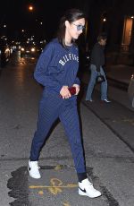 BELLA HADID Out for Dinner in New York 0405/2017