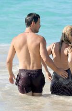 BILLIE LOURD and Taylor Lautner at a Beach in St. Barts 04/09/2017