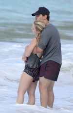 BILLIE LOURD and Taylor Lautner at a Beach in St. Barts 04/09/2017