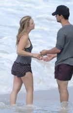 BILLIE LOURD and Taylor Lautner at a Beach in St. Barts 04/09/2017