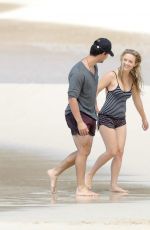 BILLIE LOURD and Taylor Lautner at a Beach in St. Barts 04/09/2017