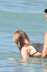 BILLIE LOURD and Taylor Lautner at a Beach in St. Barts 04/09/2017