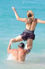 BILLIE LOURD and Taylor Lautner at a Beach in St. Barts 04/09/2017