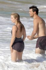 BILLIE LOURD and Taylor Lautner at a Beach in St. Barts 04/09/2017