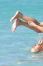 BILLIE LOURD and Taylor Lautner at a Beach in St. Barts 04/09/2017