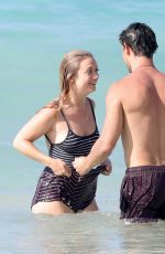 BILLIE LOURD and Taylor Lautner at a Beach in St. Barts 04/09/2017