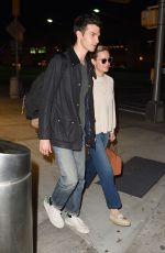 BRIE LARSON and Alex Greenwald at JFK Airport in New York 04/29/2017