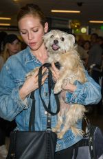 BRTTANY SNOW with Her Dog at LAX Airport in Los Angeles 04/07/2017