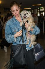 BRTTANY SNOW with Her Dog at LAX Airport in Los Angeles 04/07/2017