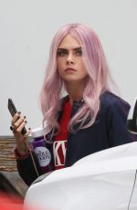 CARA DELEVINGNE on the Set of Life in a Year in Toronto, April 2017