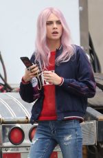 CARA DELEVINGNE on the Set of Life in a Year in Toronto, April 2017