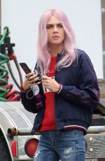 CARA DELEVINGNE on the Set of Life in a Year in Toronto, April 2017