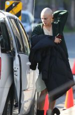 CARA DELEVINGNE with a Shaved Head on the Set of Life in a Year in Toronto 04/24/2017