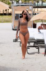 CHANTEL JEFFRIES and YESJULZDJ in Bikinis on the Beach in Miami 04/25/2017