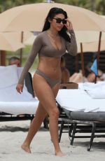 CHANTEL JEFFRIES and YESJULZDJ in Bikinis on the Beach in Miami 04/25/2017