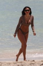 CHANTEL JEFFRIES and YESJULZDJ in Bikinis on the Beach in Miami 04/25/2017
