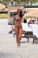 CHANTEL JEFFRIES and YESJULZDJ in Bikinis on the Beach in Miami 04/25/2017