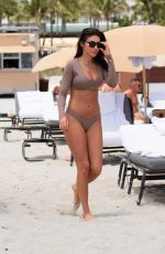 CHANTEL JEFFRIES and YESJULZDJ in Bikinis on the Beach in Miami 04/25/2017