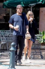 CHARLOTTE MCKINNEY and Ben Robson Out for Coffee in Malibu 04/09/2017