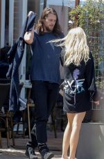 CHARLOTTE MCKINNEY and Ben Robson Out for Coffee in Malibu 04/09/2017
