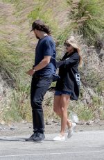 CHARLOTTE MCKINNEY and Ben Robson Out for Coffee in Malibu 04/09/2017