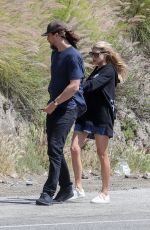 CHARLOTTE MCKINNEY and Ben Robson Out for Coffee in Malibu 04/09/2017