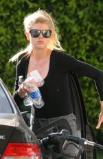CHARLOTTE MCKINNEY at a Gas Station in Los Angeles 04/06/2017